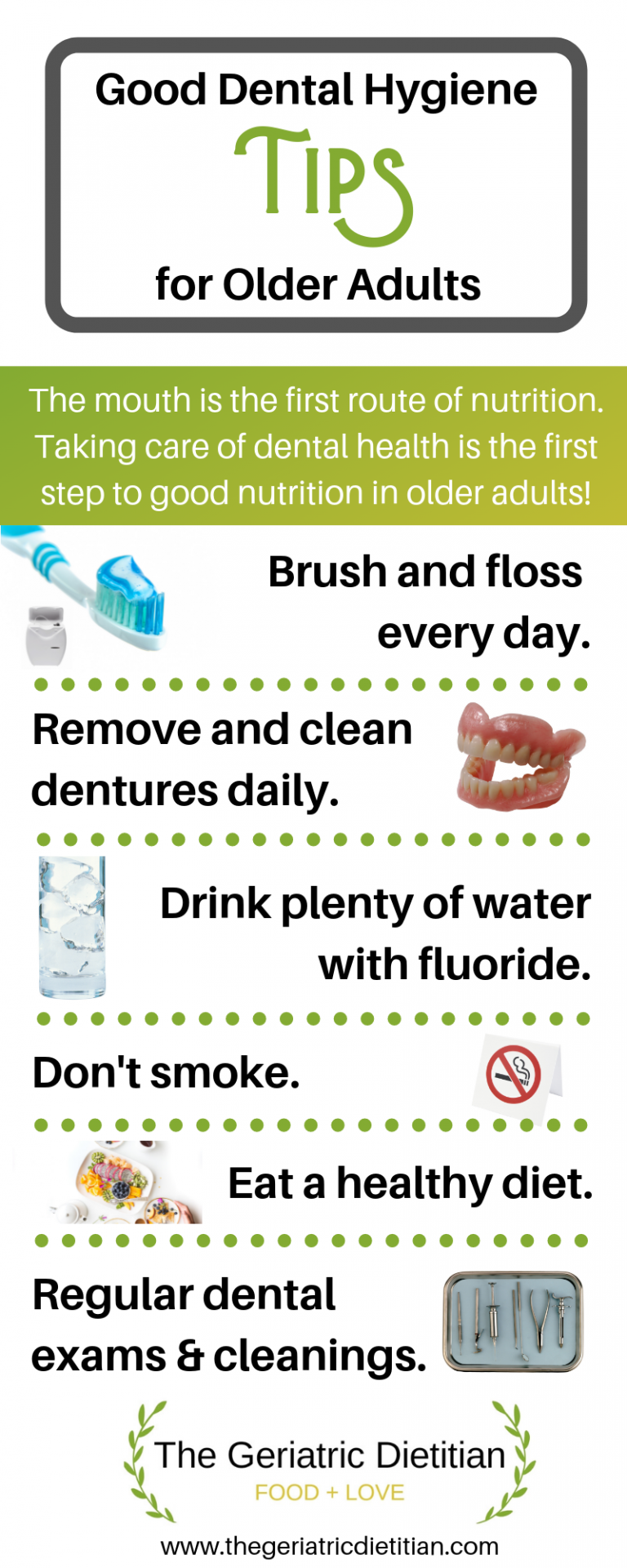 Nutrition and Oral Health for Seniors The Geriatric Dietitian