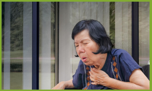 woman coughing