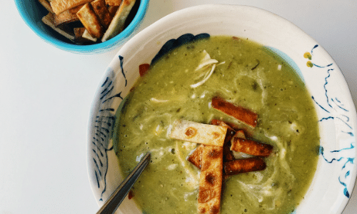 High Calorie Green Chile & Chicken Soup