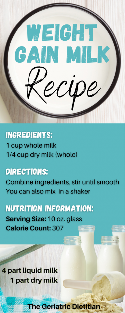 Weight Gain Milk A Fortified Food To Gain Weight The Geriatric Dietitian