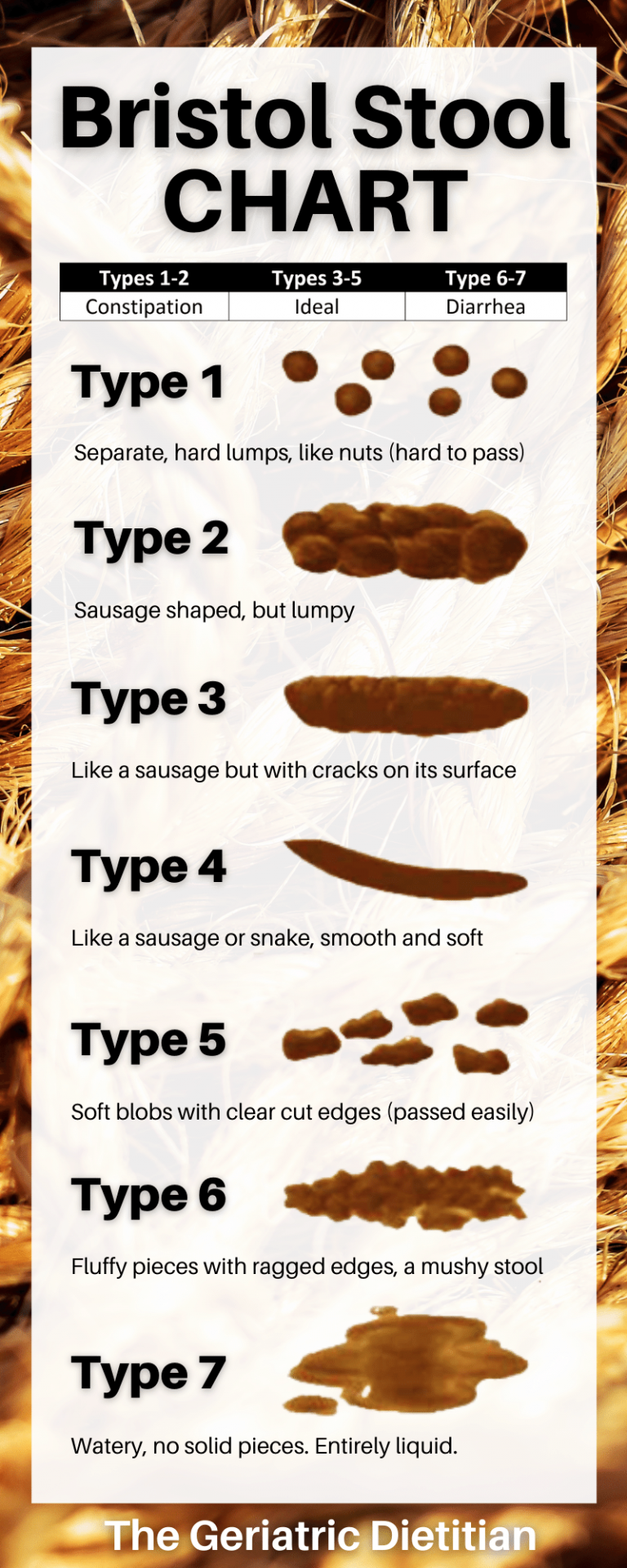 Printable Bristol Stool Chart Types 1 & 2 Meaning And Explanation: