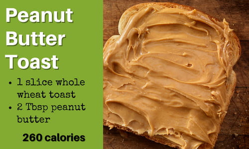 High Calorie Snacks Peanut Butter Toast