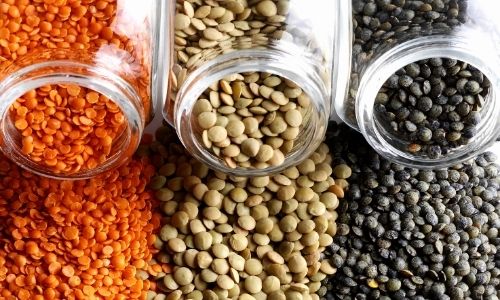 3 colors of lentils