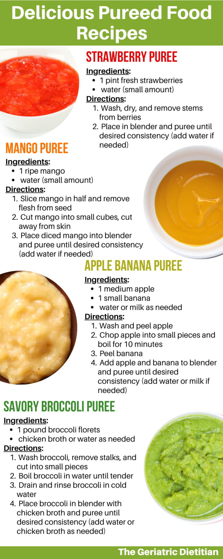 Pureed Food for Adults [Homemade & Premade] The Geriatric Dietitian